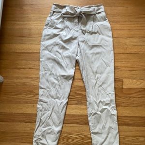 Express paper bag waist cream pants